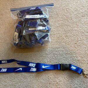 Nike Lanyards Detachable Keychain Badge ID Holders Blue White Lot of 25 NWT
